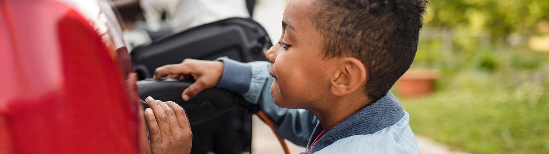 A child pointing at something