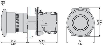 ZB5RTC2 - Harmony  XB5、ワイヤレス・バッテリーレス非常停止型押しボタン、プラスチック製、黒、Ø22、スプリングリターン、トランスミッター付き | Schneider  Electric 日本