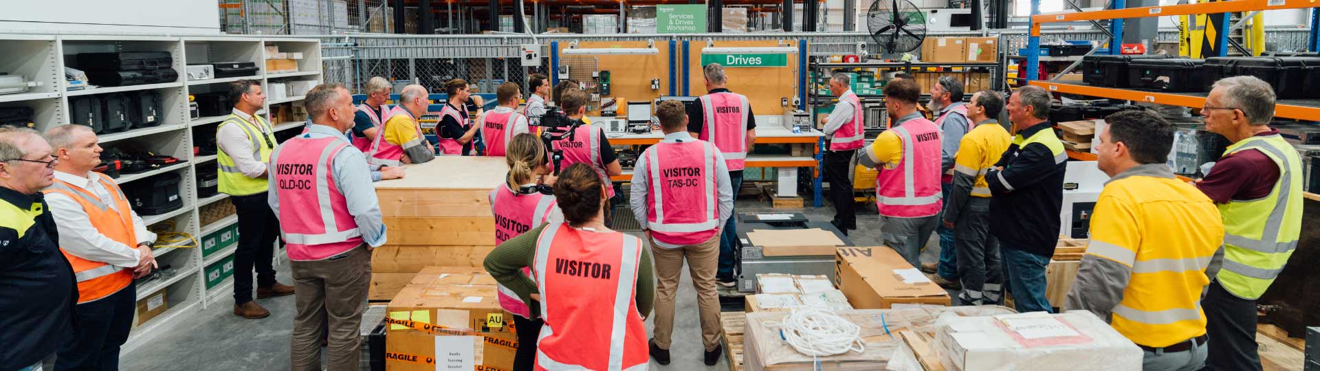 a group of workers in a factory