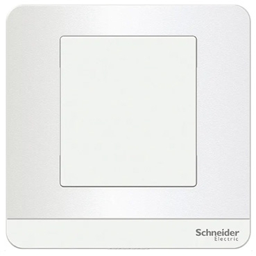 A white square object with a square button