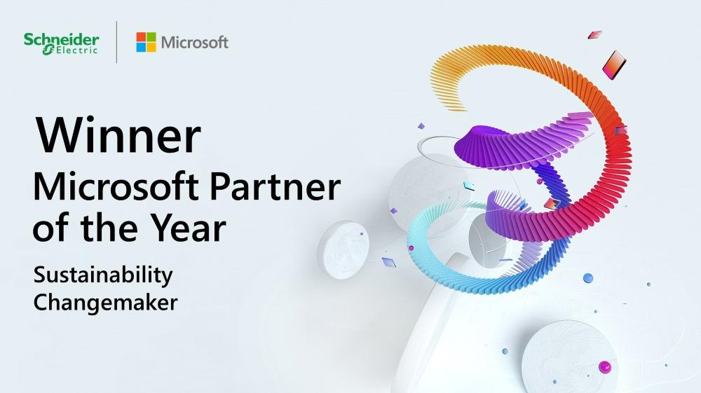 Schneider Electric, reconnu comme gagnant de l’award Microsoft Sustainability Changemaker Partner of the Year 2021