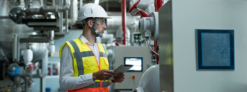 A person in a safety vest and hard hat