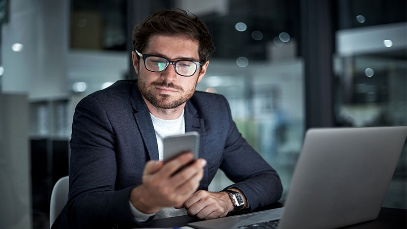 A person looking at his phone