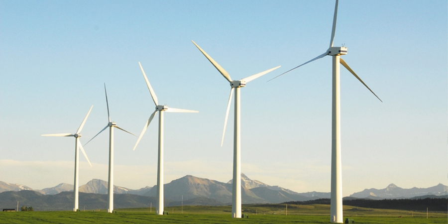 windmill fans with blowing winds