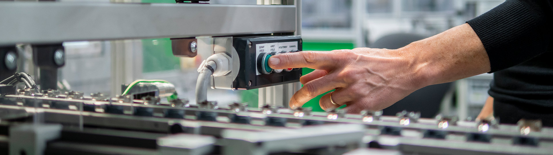 man using machine panel builder