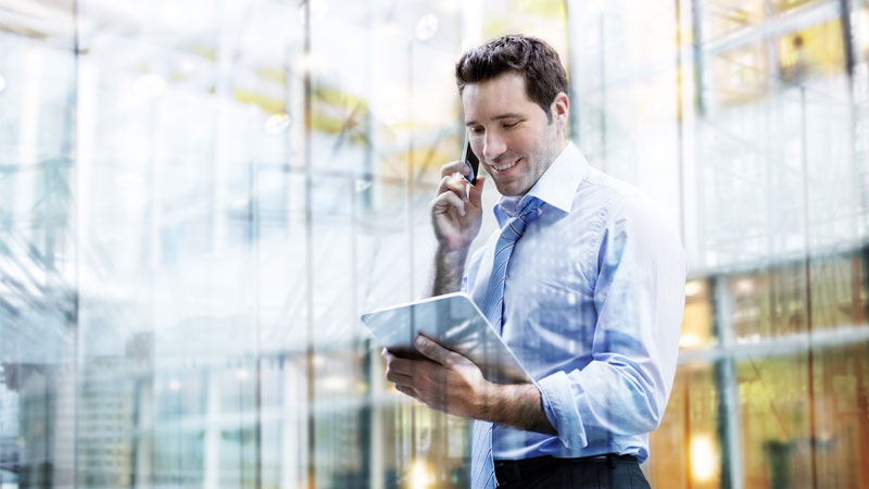 Business man with tablet computer