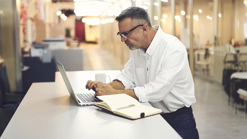 A person using a computer