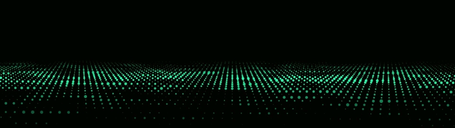 A green dot pattern on a black background