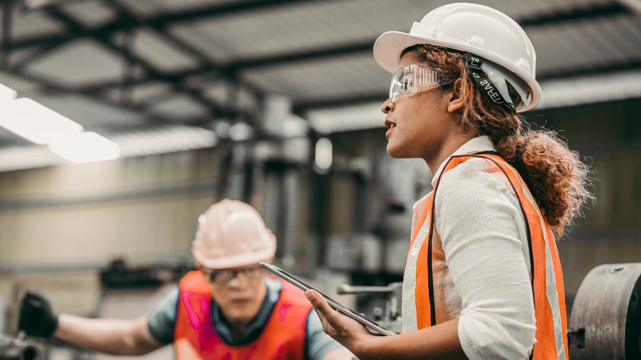 Female employee at a factory