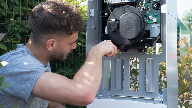 A person working on a computer