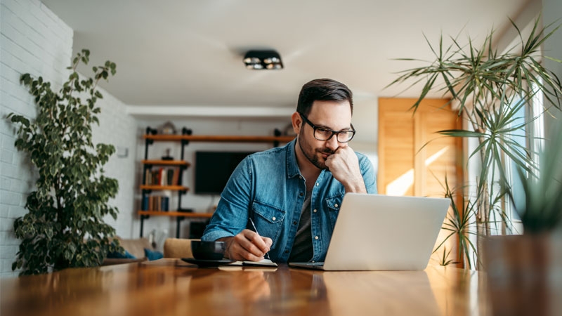 Man working on laptop