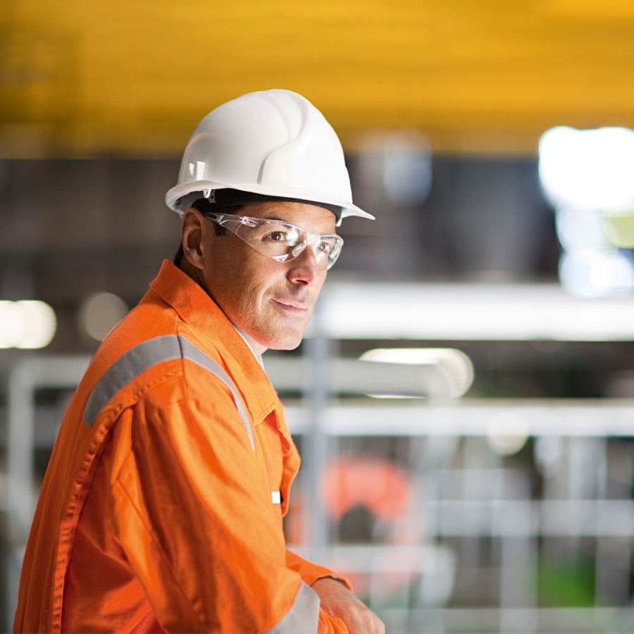 Engineer in uniform at industry