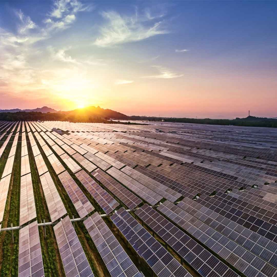 A solar panels in a field