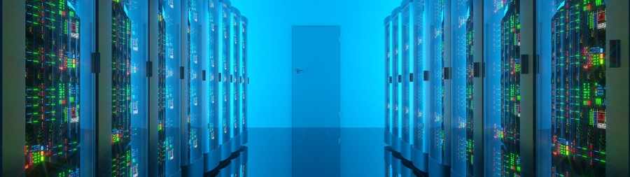 Server room in a data center