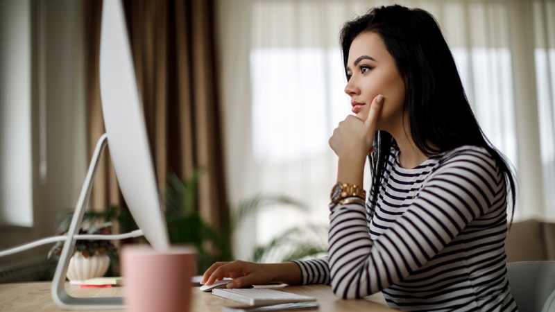 Girl working on her laptop