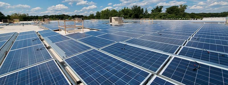 A solar panels on a roof