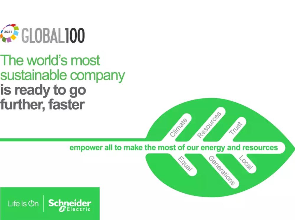 Schneider Electric, entre las 100 empresas más sustentables del mundo por doceavo año consecutivo
