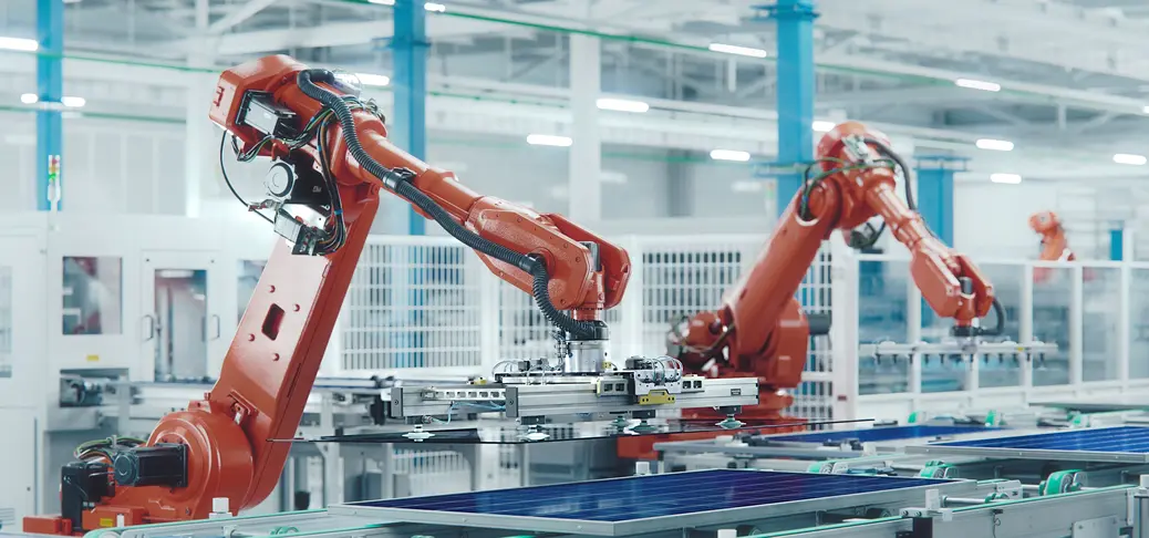 Robotic arms on the production line