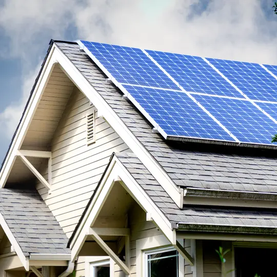 Solar panels on roof of home