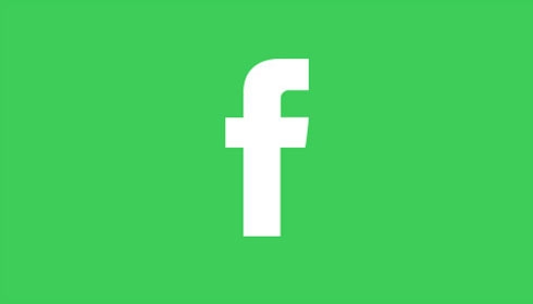 شعار فيسبوك على خلفية خضراء