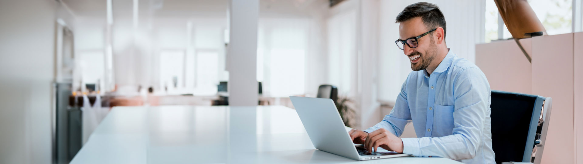 Man looking at laptop