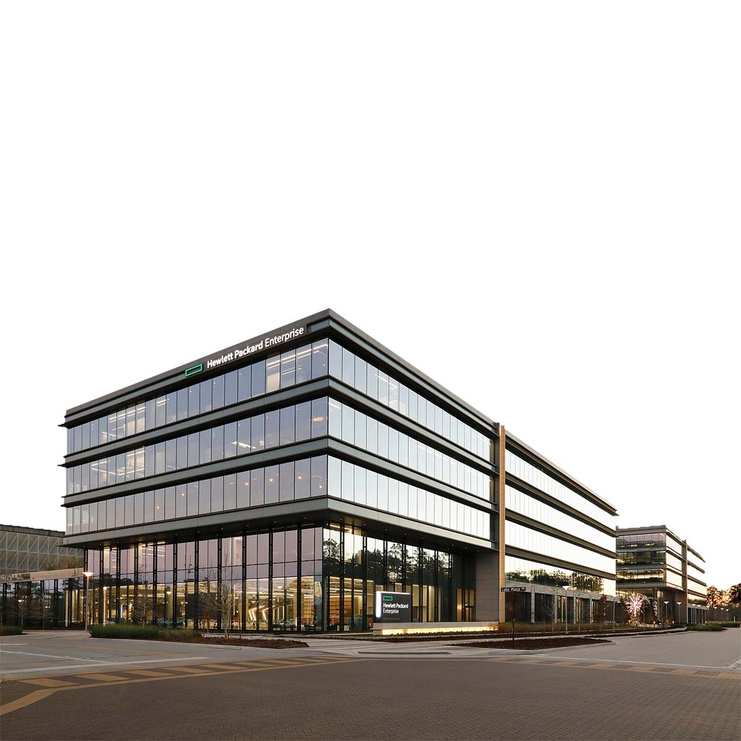 A building with glass windows