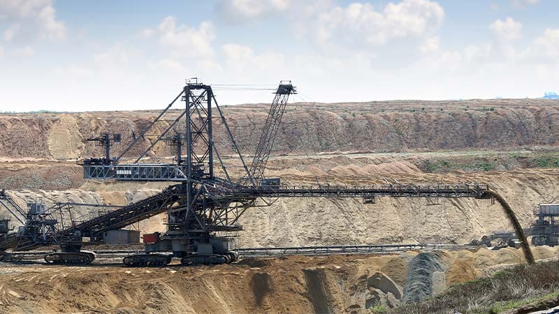 A large machine in a quarry