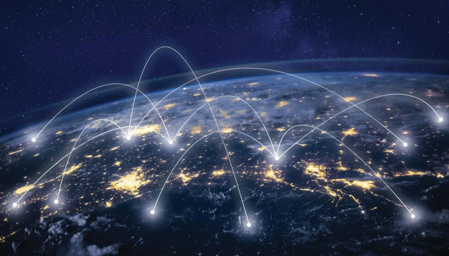 global network around Earth