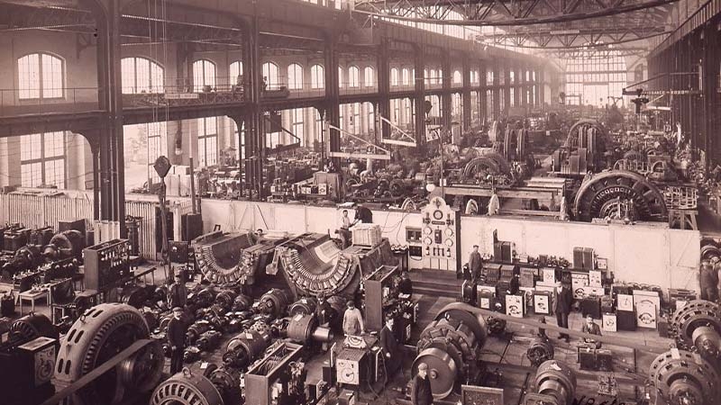 A large factory with many machines