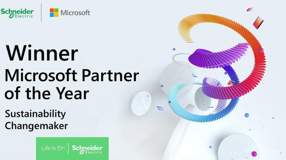 シュナイダーエレクトリック、2021年 のマイクロソフト サステナビリティ チェンジメーカーパートナーオブザイヤーを受賞