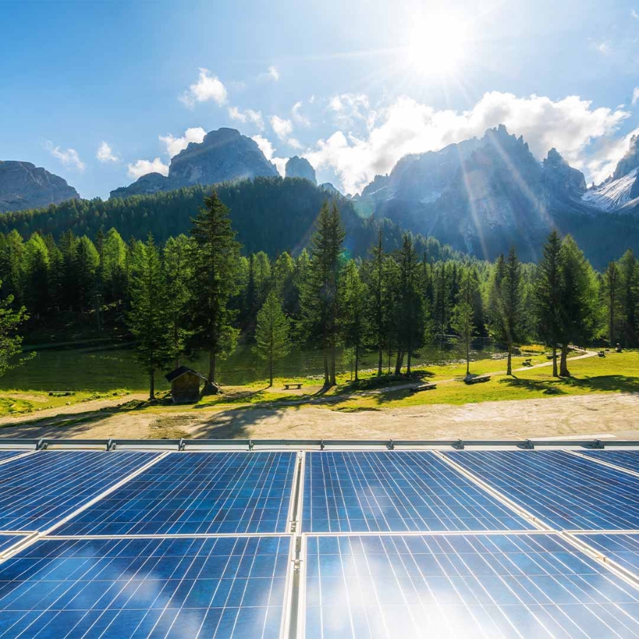 Solar panels on a roof