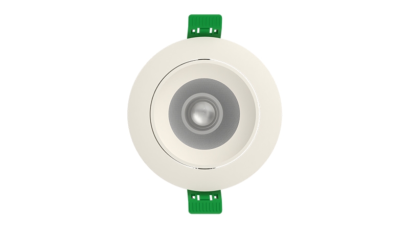 White downlight with green fixtures