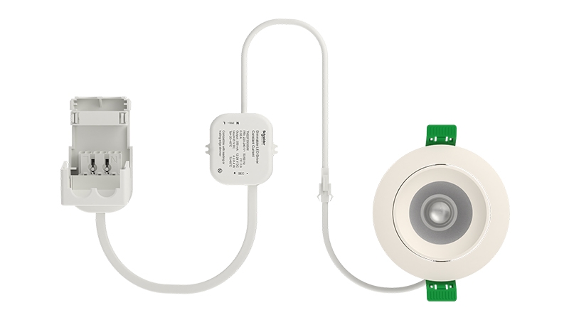 White downlight with connected dimmer