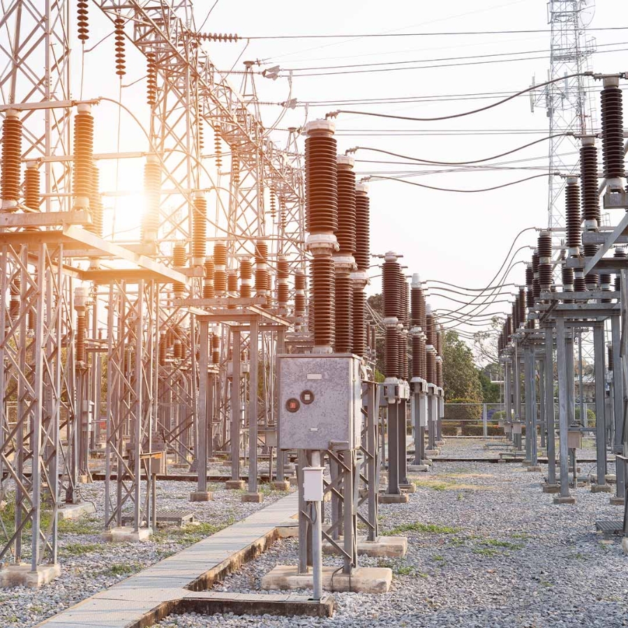 A power lines and power cables