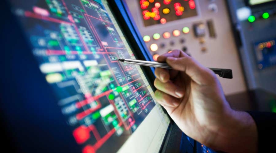 Oil refinery control room screen