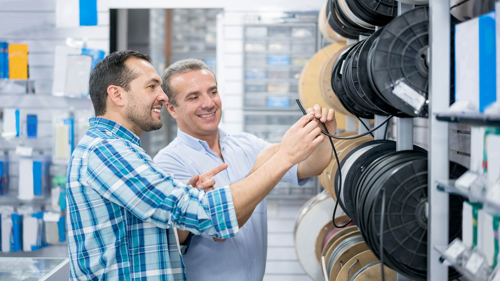 two men at a hardware store