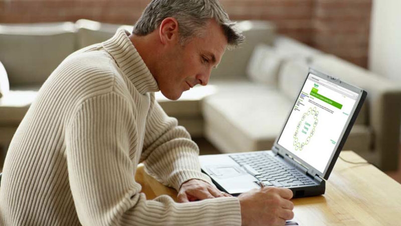 Man working on laptop