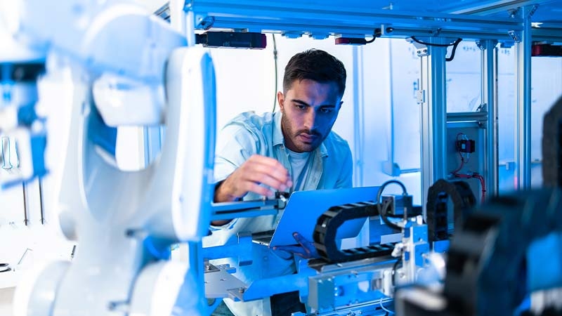 A person working on a computer