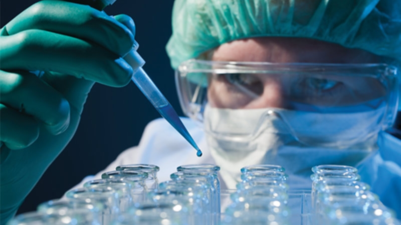 Scientist working in his Science Lab