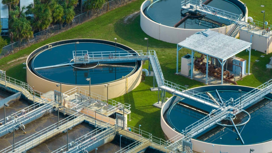 Water tanks in a factory