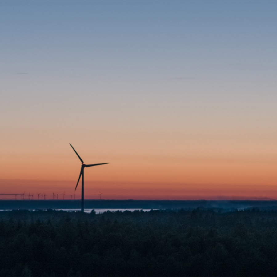 A windmills in the sunset