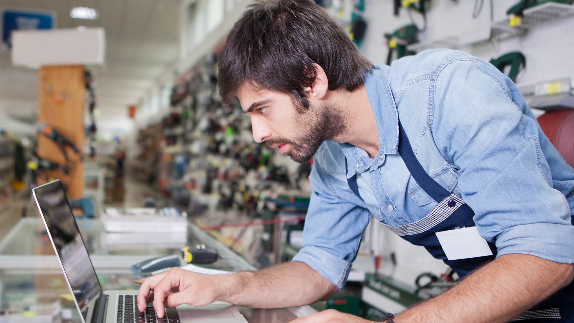 man using laptop