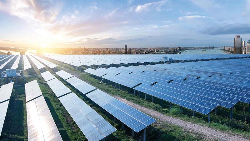 A solar panels in a field