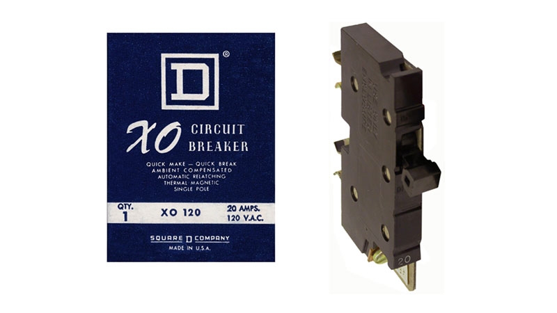 A close-up of a circuit breaker