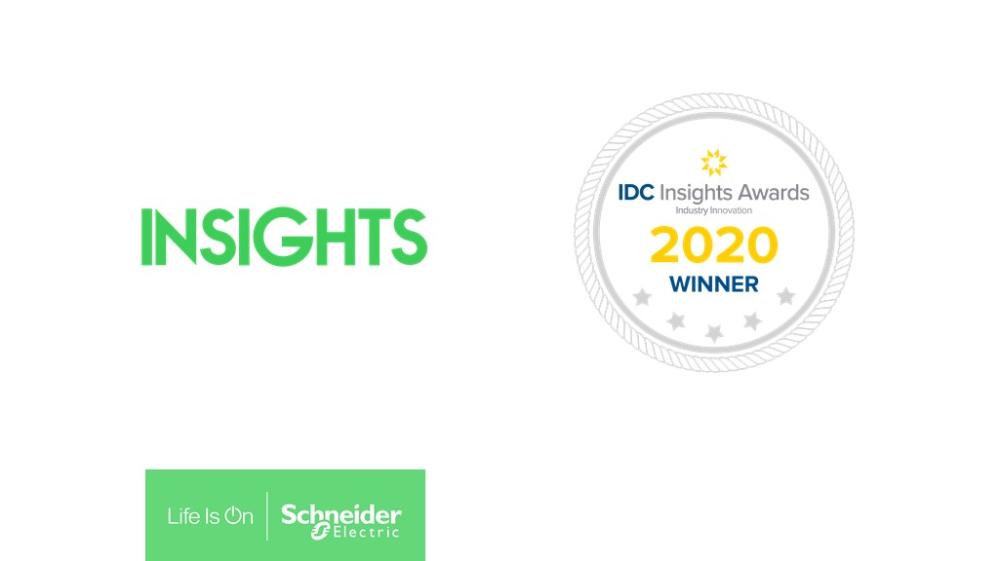 Schneider Electric is named the winner for Excellence in Operations at the IDC Industry Insights Innovation Awards (IDCIIA) 2020