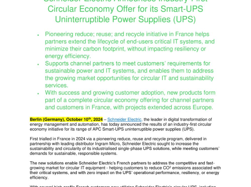 PR_Schneider Electric Announces Industry-First Circular Economy Offer for its Smart-UPS Uninterruptible Power Supplies.pdf