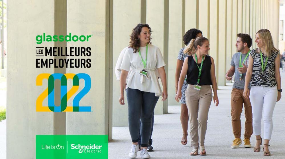 Schneider Electric intègre le top 10 des meilleurs employeurs de France au classement Glassdoor du Choix des Employés 2022